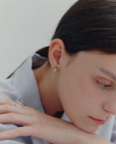 H Edition Silver Off-Drop Hoop Earrings