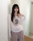 Pony Printing One Shoulder Long Sleeve