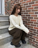 Odi Check Adjust Buckle Brushed Balloon Wide Pants