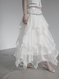 Cherian Chiffon Unbalance Tiered Skirt