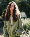 Dust pigment hood zip-up