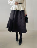 Inelli Shirring Collar Knit Pearl Cardigan