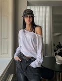 [U-BASIC] Autumn Daily Boat Neck Loose Long Sleeve