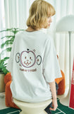 Heart Monkey Embroidery Short Sleeve T-shirt