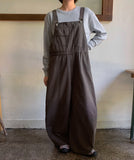 Friend Pocket Cotton Wide Overalls