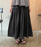 Yoohoo Ribbon Banding Frill Long Skirt