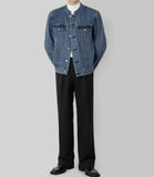 Round denim jacket