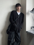 Cotton waffle pocket cardigan