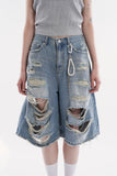 Anaheim distressed bermuda denim pants