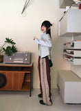Fairlane Nylon Lace Color Matching Two-Way Long Wide Jogger Pants