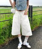 Unique Cross Adjust Point Bermuda Knee Length Cotton Pants
