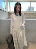 Himet Frill Tiered Sleeveless Long One Piece