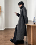 Mohair Leather Collar Wool Coat