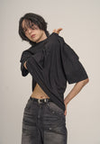 [MADE] Silket U-neck shorts-sleeve T