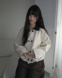 Jamin button color matching crop jacket