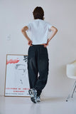 Washed Balloon Cargo Denim Pants