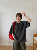 [unisex] Mitlo Henryneck Pigment Over Short Sleeve Tee