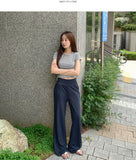 Bootcut ver. Fold Mesh Fabric Banding Bootcut Pants