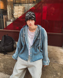 Fran Track Hooded Denim Shirt