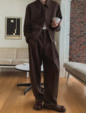 Minimal Belt Pintuck Slacks