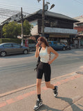 Lumiere Ribbed Biker Pants
