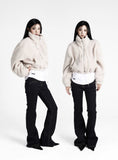 Moko Crop Fluffy Zip-up