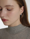 Essence Silver (W) Moissanite Freshwater Pearl Earrings 5mm