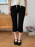 Harley Basic Slit Capri Pants