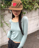 Mur Flower Pattern Round Neck Long Sleeve T-Shirt