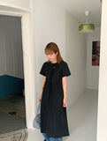Hirot Short Sleeve Nylon Pocket Long One Piece