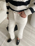 Berge semi straight fit banded cotton pants