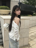 Lemin Summer Rib Round Loose Fit Long Sleeve Cardigan