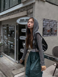 Elle see-through cropped hoodie
