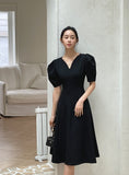 Kesia Heart Neck Puff One Piece