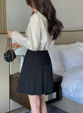 Lime Tencel Half Neck Tie Blouse