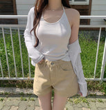Slim Fit U-neck Long Sleeve Spring Summer Cardigan
