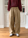 [UNISEX] Twirl balloon two-way pintuck cotton long jogger wide pants