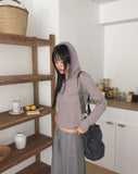 Pao Stripe Snap Button Color Matching Long Sleeve Hooded T-Shirt