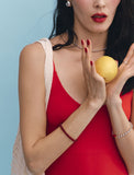 H edition BR(W) Ball Red Jade Beads Bracelet