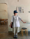[Unisex] Bakev Print Embroidery Oversize Short Sleeve T-Shirt