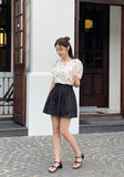 Huilin Ribbon Puff Blouse