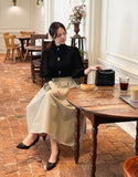 Mello Pintuck Flare Long Skirt