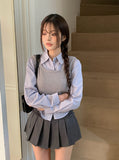 Getty Fake Layered Layered Color Matching Bustier Shirt