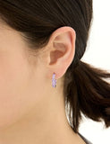 Essence Silver (W) Tennis One-Touch Earrings M Purple