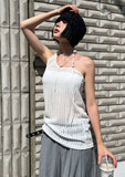 LINEN STRAP HALTER TOP