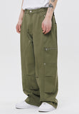 BIKER WASHED WIDE PANTS