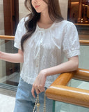 Sedel Lace Flower Embroidery Blouse