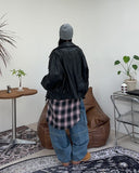 Ferid Double High Neck Leather Jumper