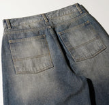 Smudge Balloon Wide Denim Pants