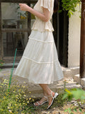 Bwile Crochet Embroidery Knit Wrinkle Sleeveless One Piece Two Piece (Strap Set)